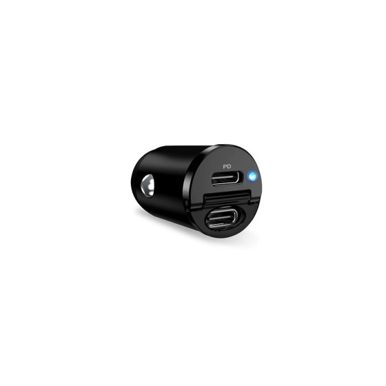 Mini Carica Batterie da Auto "Bullet" 2 porte USB-C Fast Charging e Power Delivery 30W